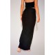 Black Soft Touch Ruched Back Maxi Skirt