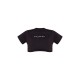 PRETTYLITTLETHING Cotton Black Oversized Crop T-Shirt