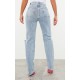 Vintage Light Blue Wash Slash Knee Long Leg Straight Leg Jeans