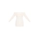 Cream Rib Foldover Bardot Bodycon Dress
