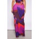 Pink Print Plisse Maxi Skirt