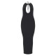 Black Fine Knit Halterneck Maxi Dress