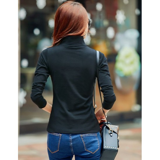 High collar black tops inside the ride bottoming shirt for women – PRYCUS MITCHELL INC High collar black tops inside the ride bottoming shirt for women – PRYCUS MITCHELL INC