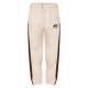 PRETTYLITTLETHING Cream Embroidered Contrast Panel Straight Leg Sweatpants