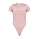 PRETTYLITTLETHING Light Pink Logo Short Sleeve Bodysuit