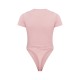 PRETTYLITTLETHING Light Pink Logo Short Sleeve Bodysuit