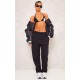 Black Sweat Cuffed High Waist Sweatpants