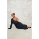 Plus Black Heavy Brushed Asymmetric Ruched Maxi Dress