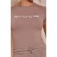 PRETTYLITTLETHING Toffee Logo Short Sleeved Bodysuit