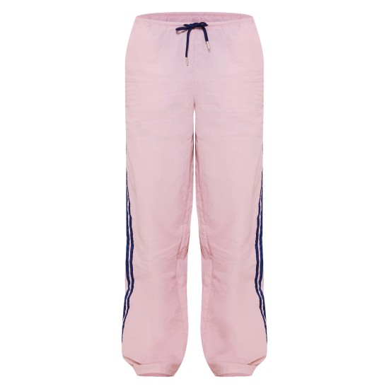 Pink Shell Side Stripe Detail Wide Leg Pants
