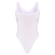 White Basic Slinky Scoop Neck Bodysuit