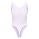 White Basic Slinky Scoop Neck Bodysuit