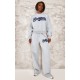 Tall Grey Marl Baltimore Borg Applique Detail Oversized Sweatshirt
