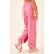 Baby Pink Color Block Sweat Cuffed Oversized Sweatpants