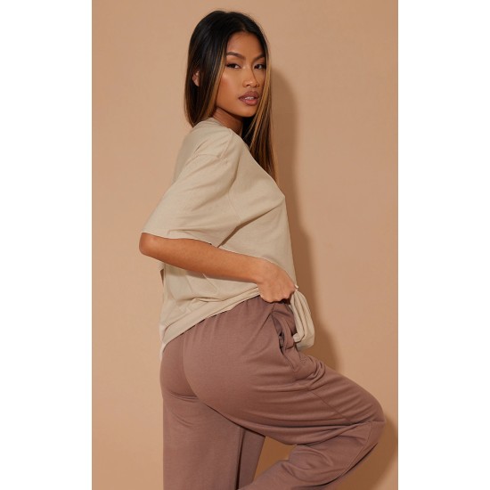 Cotton Sand Oversized T-Shirt