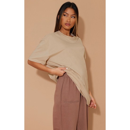 Cotton Sand Oversized T-Shirt