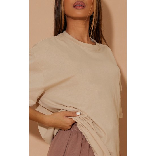 Cotton Sand Oversized T-Shirt