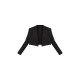 Black Woven Cropped Shoulder Padded Blazer
