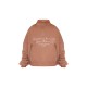 PRETTYLITTLETHING Mocha Logo Embroidered Half Zip Sweatshirt