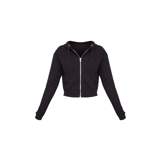 Black Zip Cropped Hoodie