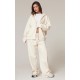 PRETTYLITTLETHING Cream Premium Embroidered Zip Front Oversized Hoodie