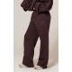 PRETTYLITTLETHING Chocolate Wide Leg Embroidered Sweatpants