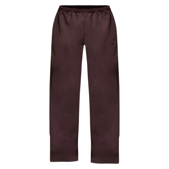 PRETTYLITTLETHING Chocolate Wide Leg Embroidered Sweatpants